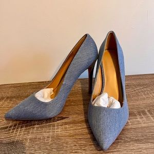 JustFab Gisselle Denim Pumps, Ladies Size: 10